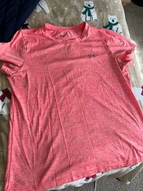 Under Armour Heathered Coral Pink HeatGear Tee